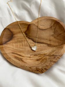Mother of Pearl Heart Gold-filled Chain Necklace
